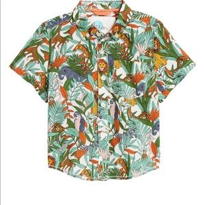 Mini Boden jungle button down shirt